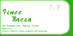 vince macsa business card